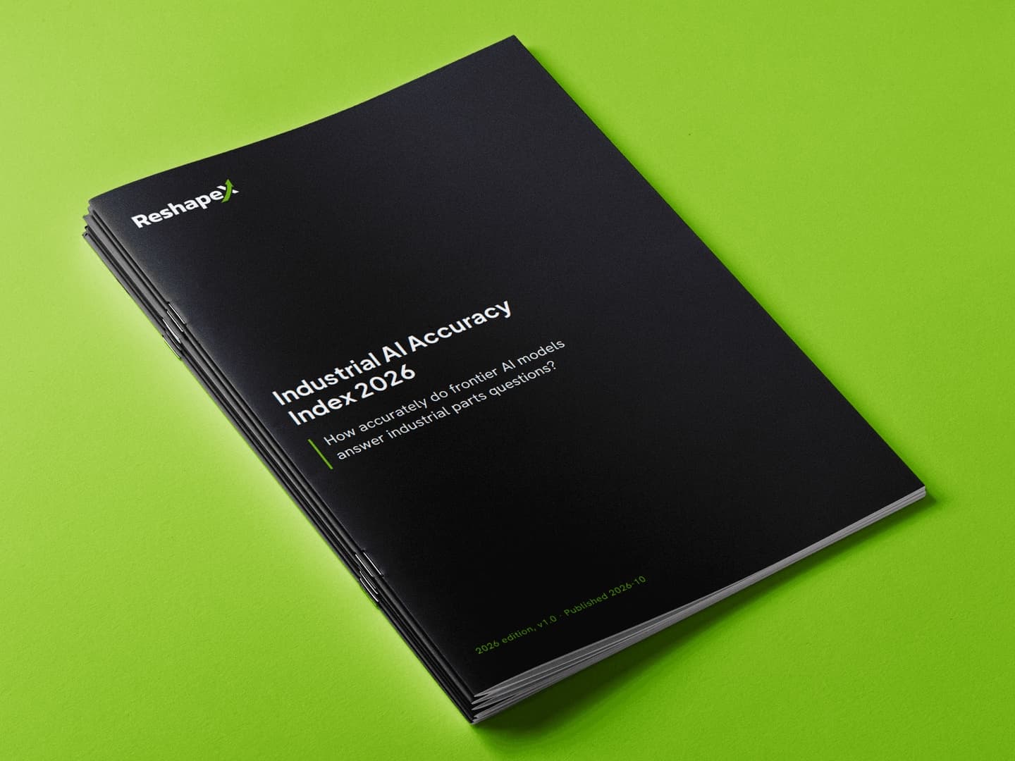 The printed Industrial AI Accuracy Index 2026 report, 2026 edition, v1.0.